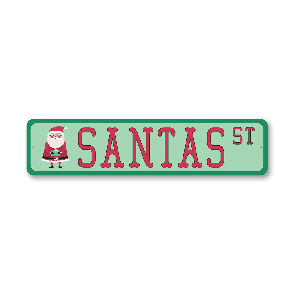 Santa Street, Decorative Christmas Sign, Holiday Sign