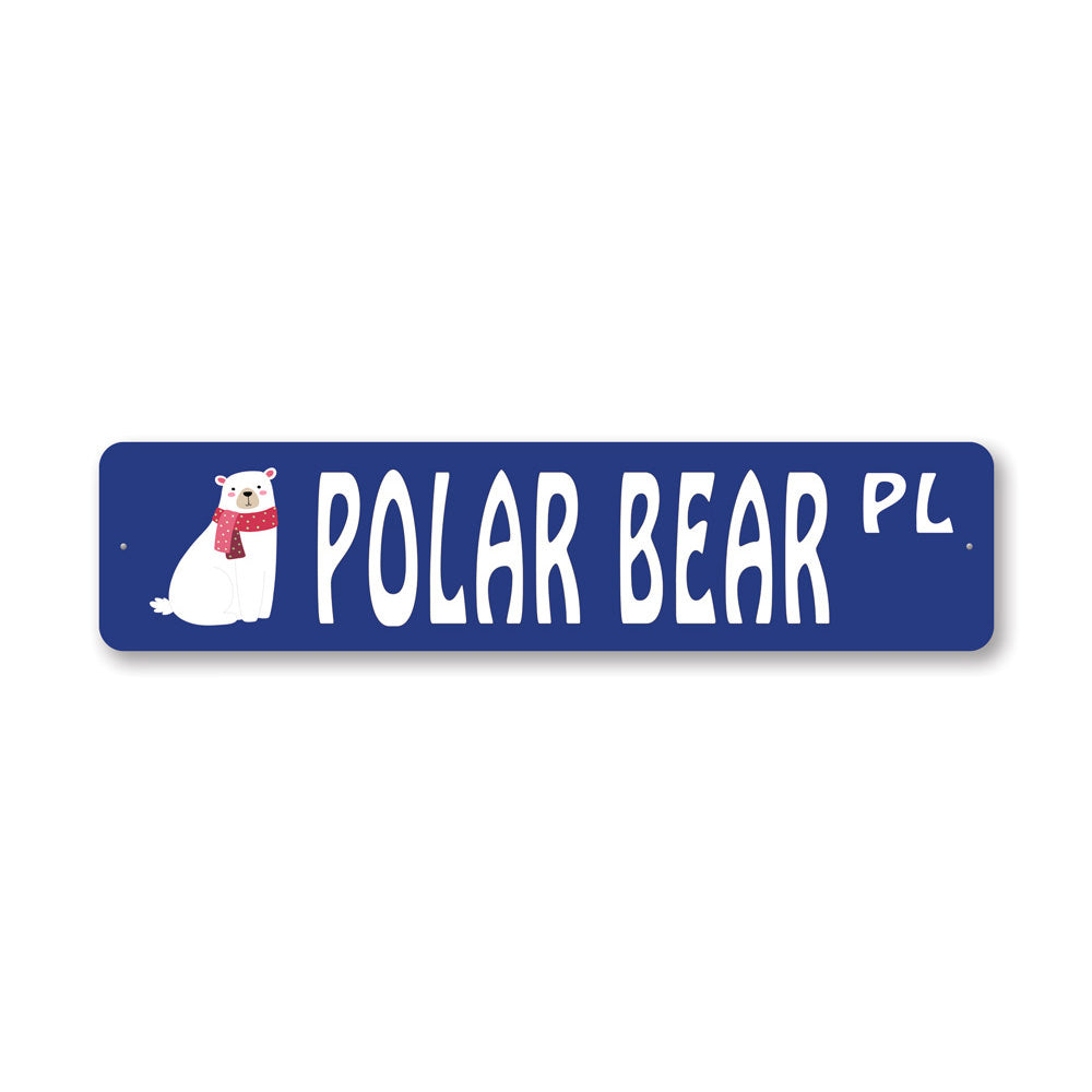 Polar Bear Place, Decorative Christmas Sign, Holiday Sign