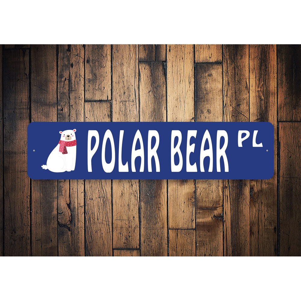 Polar Bear Place, Decorative Christmas Sign, Holiday Sign