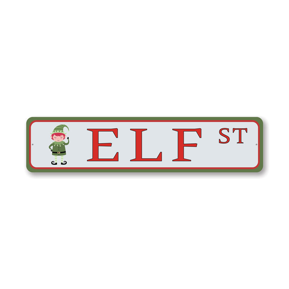 Elf Street, Decorative Christmas Sign, Holiday Sign