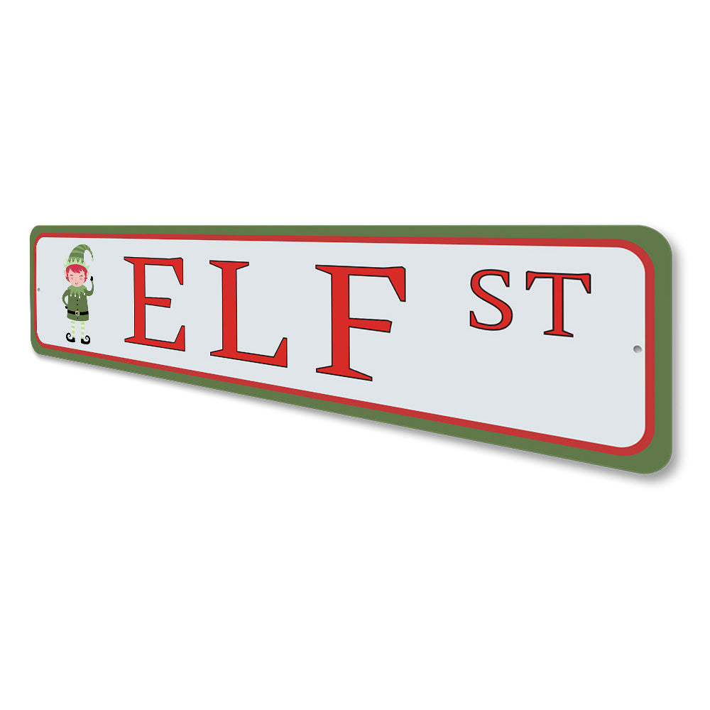 Elf Street, Decorative Christmas Sign, Holiday Sign