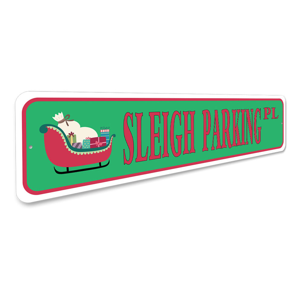 Sleigh Parking Sign, Decorative Christmas Sign, Holiday Sign