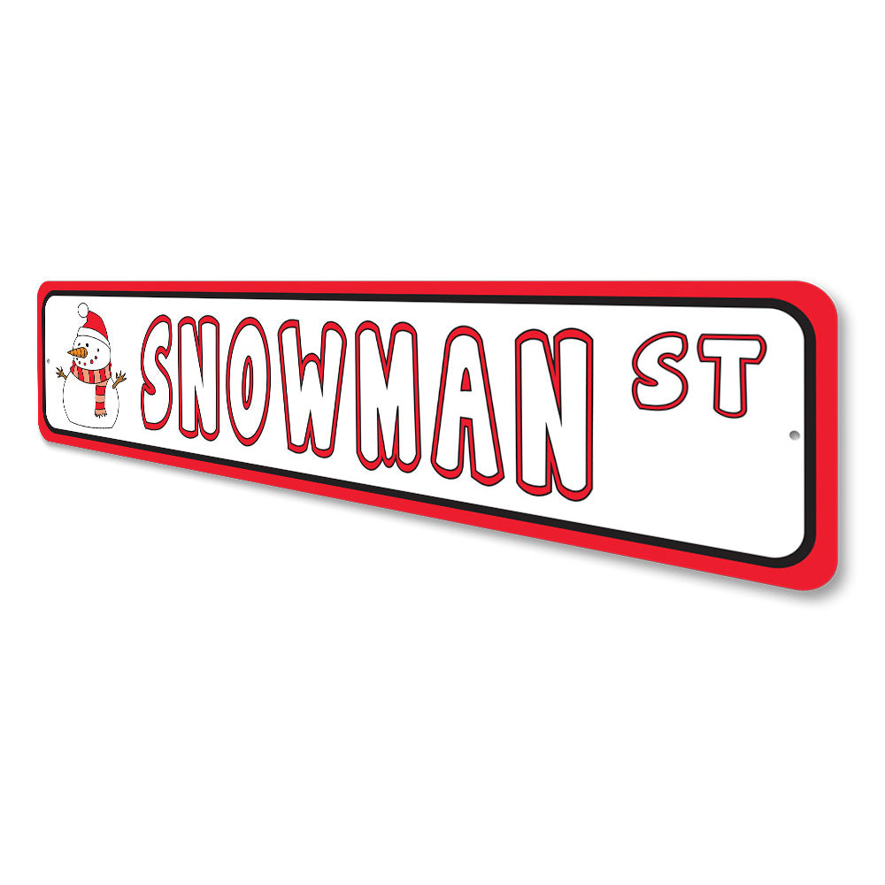 Snowman Street, Decorative Christmas Sign, Holiday Sign
