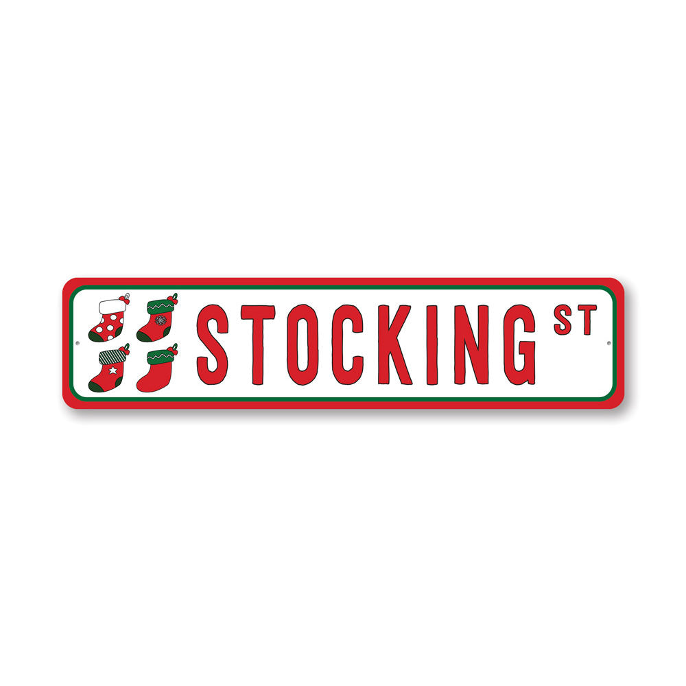 Stocking Street, Decorative Christmas Sign