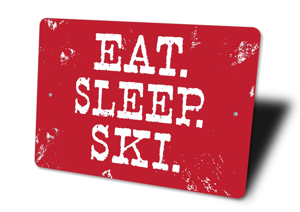 Vintage Eat Sleep Ski Sign