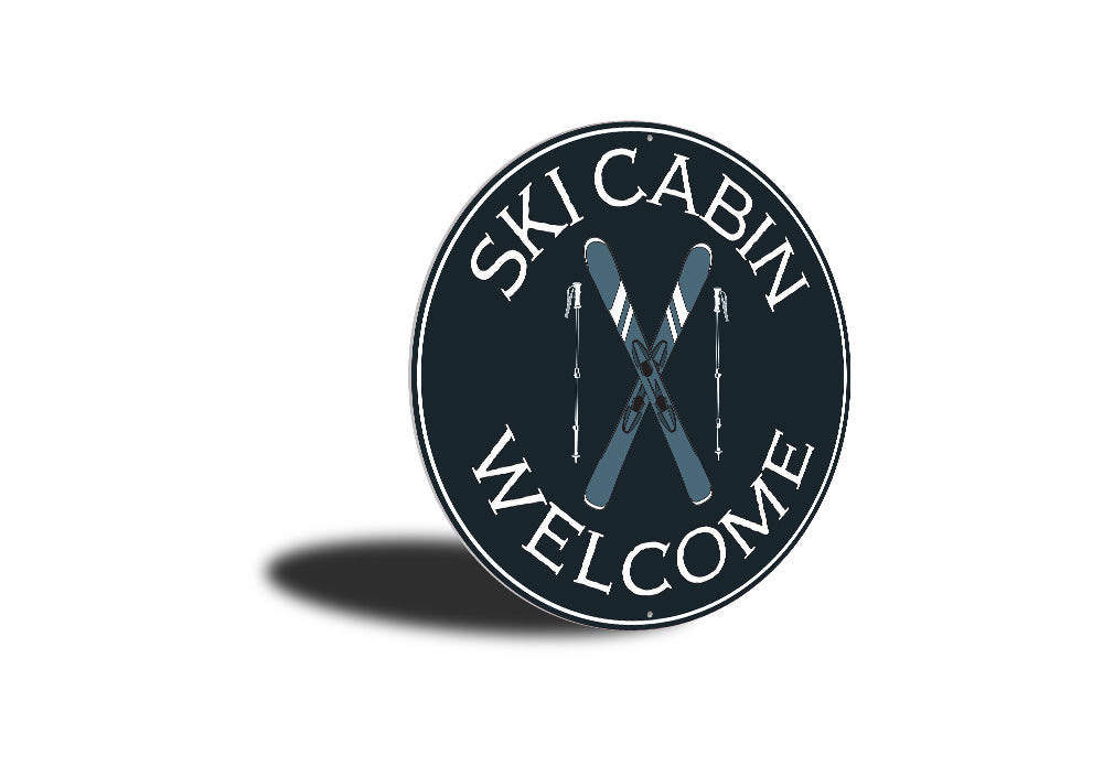 Ski Cabin Welcome Circle Sign