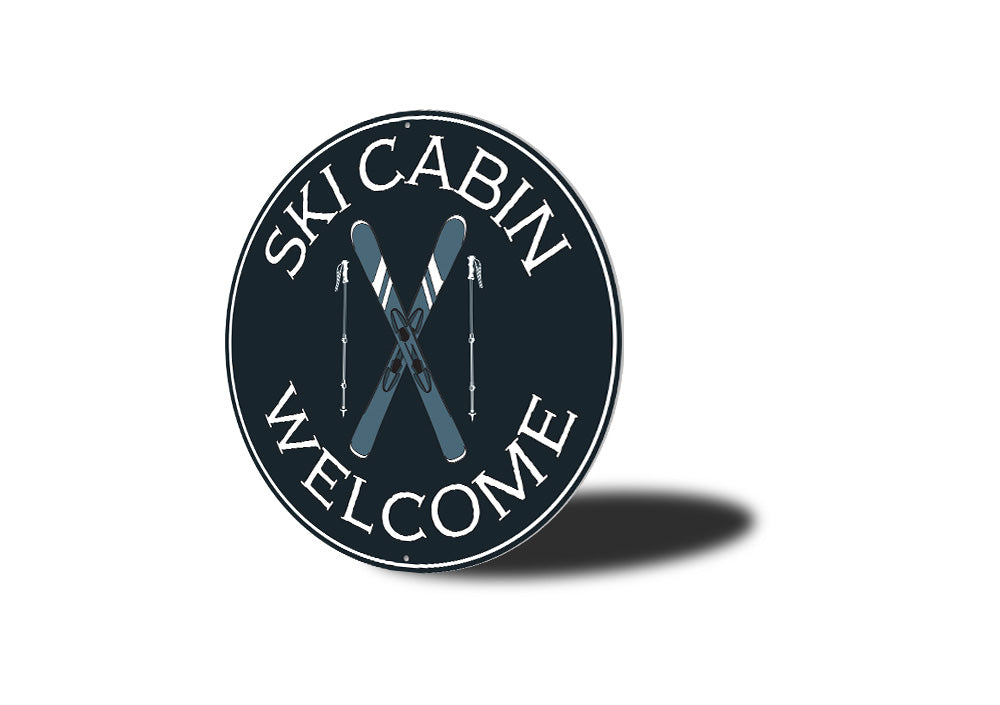 Ski Cabin Welcome Circle Sign