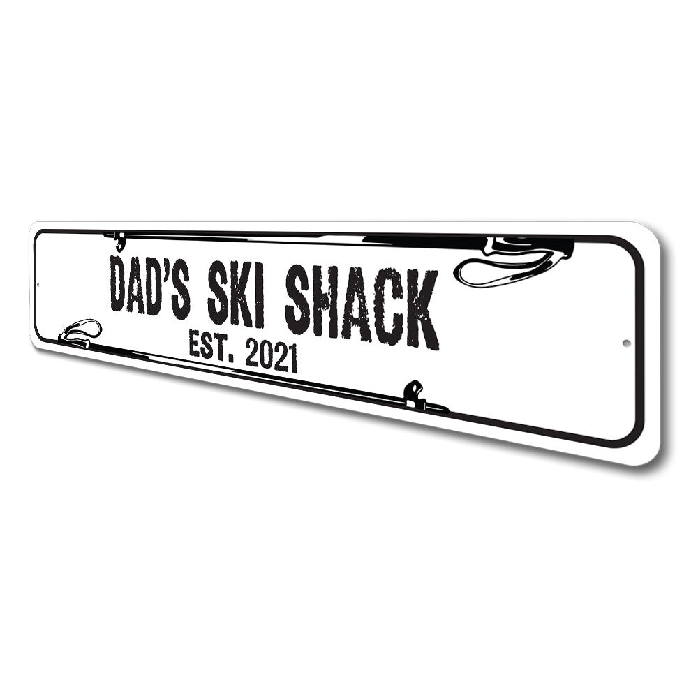 Dad's Ski Shack Established Year Sign, Ski Lodge Sign