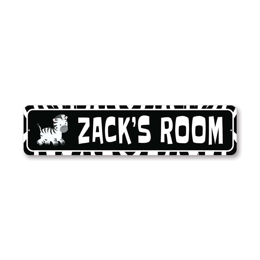 Kid Zebra Room Sign Sign