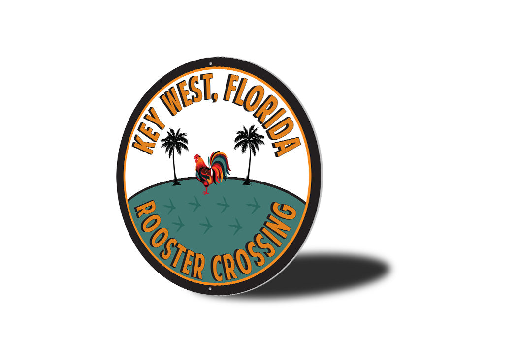 Key West Circle Rooster Sign