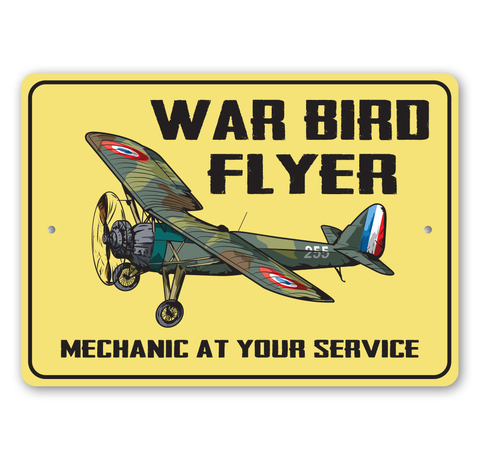War Bird Flyer Mechanic Sign