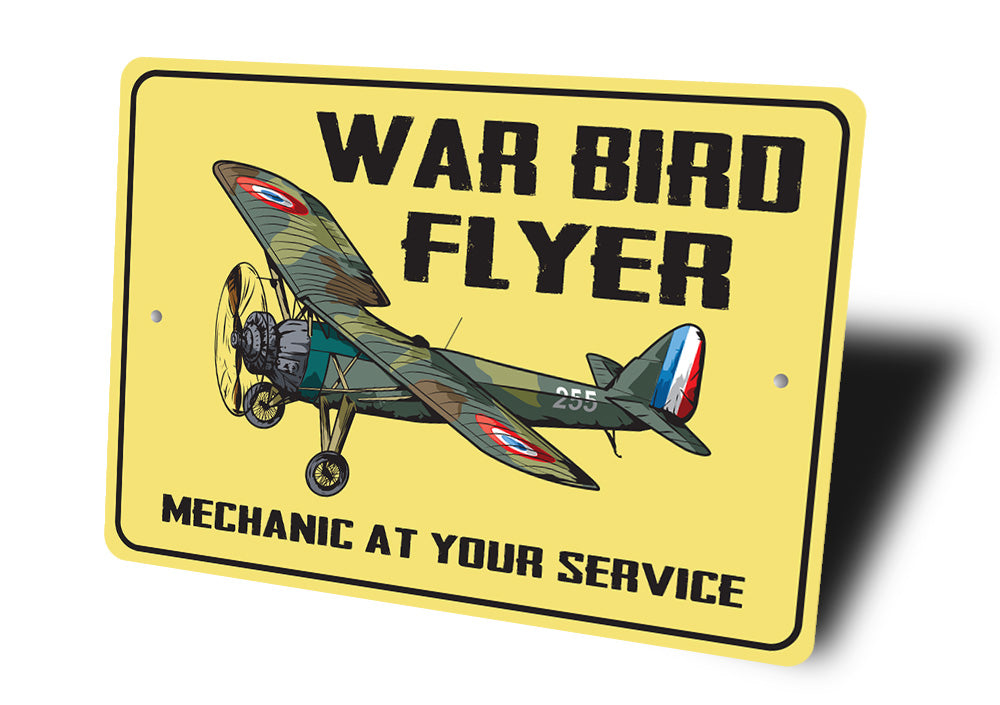 War Bird Flyer Mechanic Sign