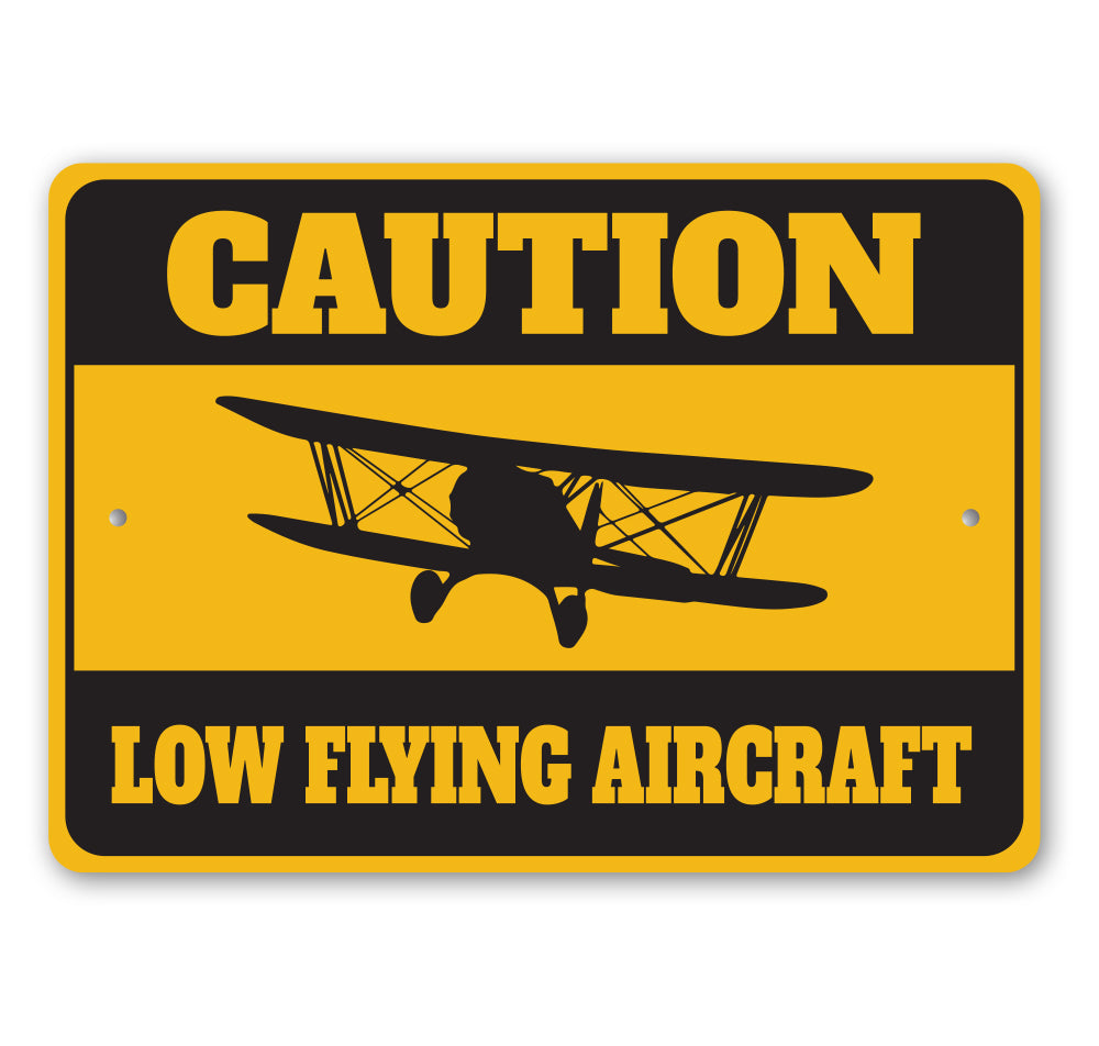Caution Low Flying Aircraft Sign