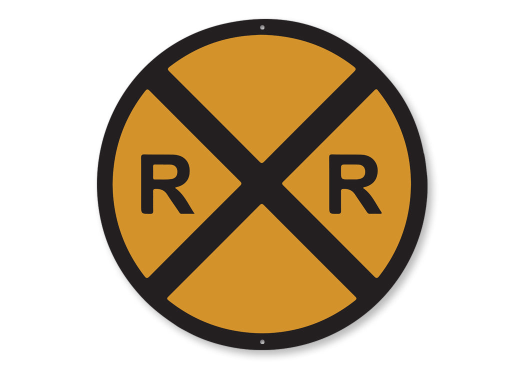 Rail Road Crossing Circle Sign