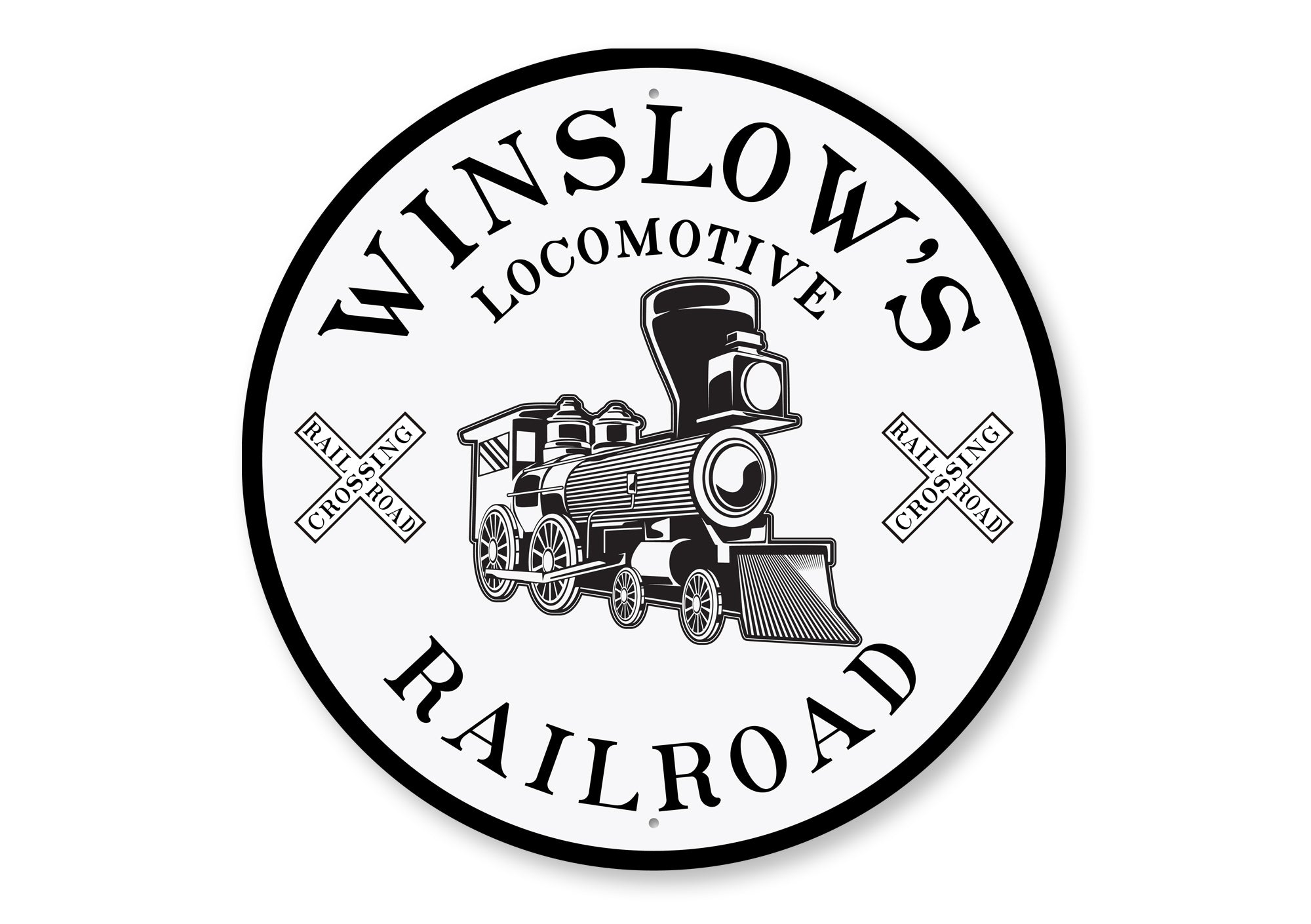 Name Locomotive Railway Sign