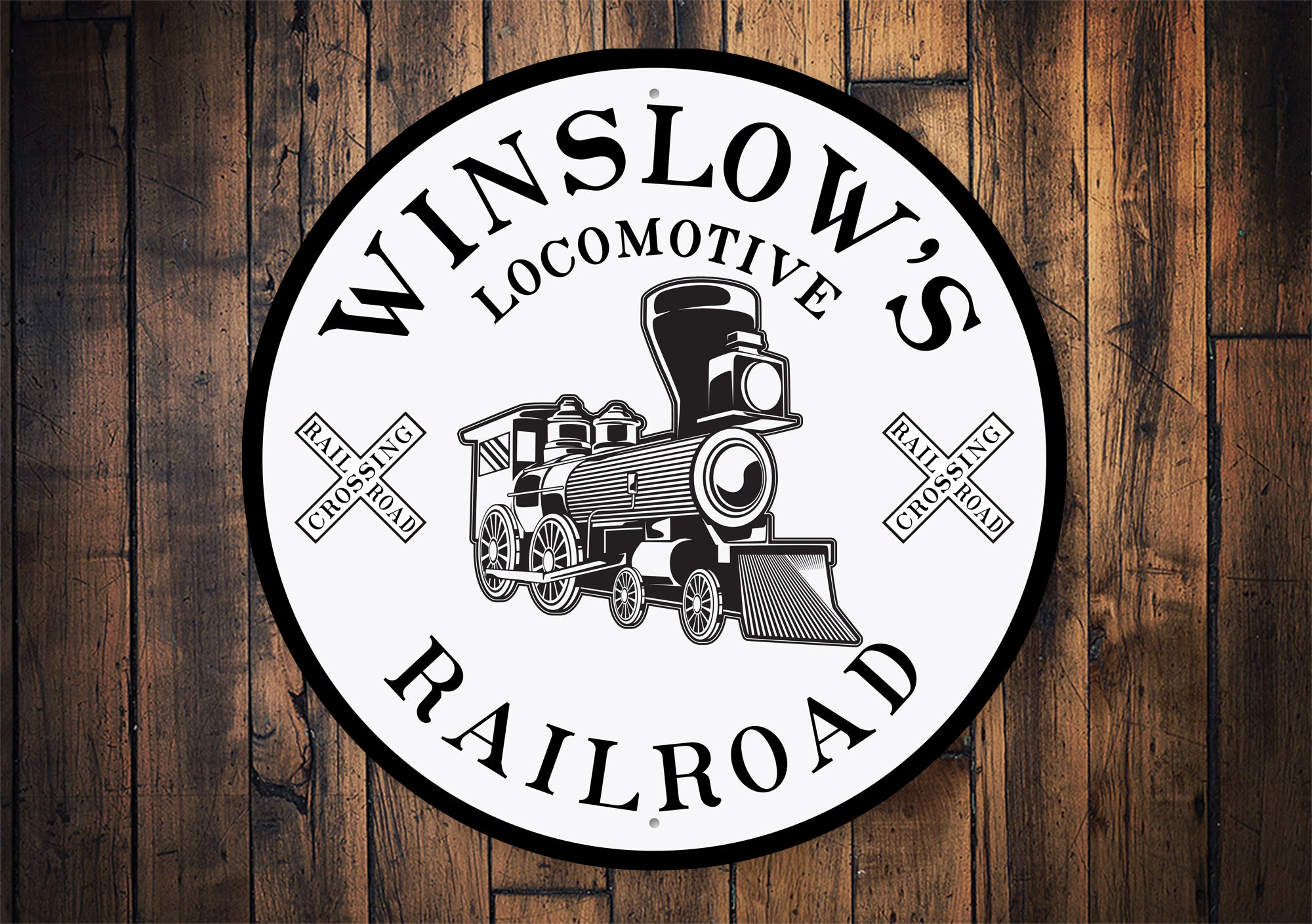 Name Locomotive Railway Sign