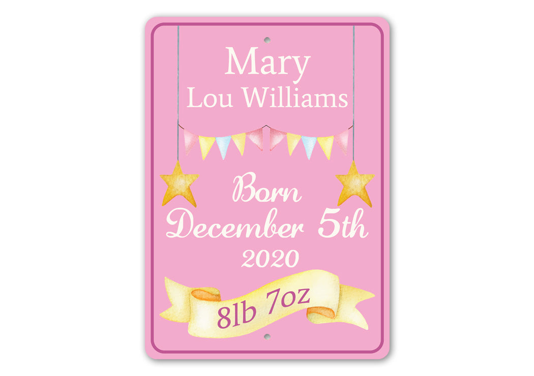 Girl Baby Birth Date Sign