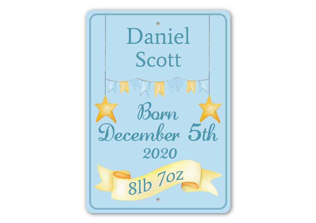 Boy Baby Birth Date Sign