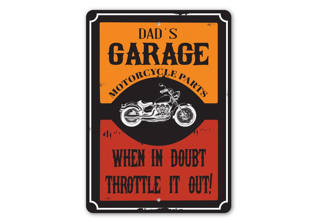 Dads Motorcycle Garage Sign