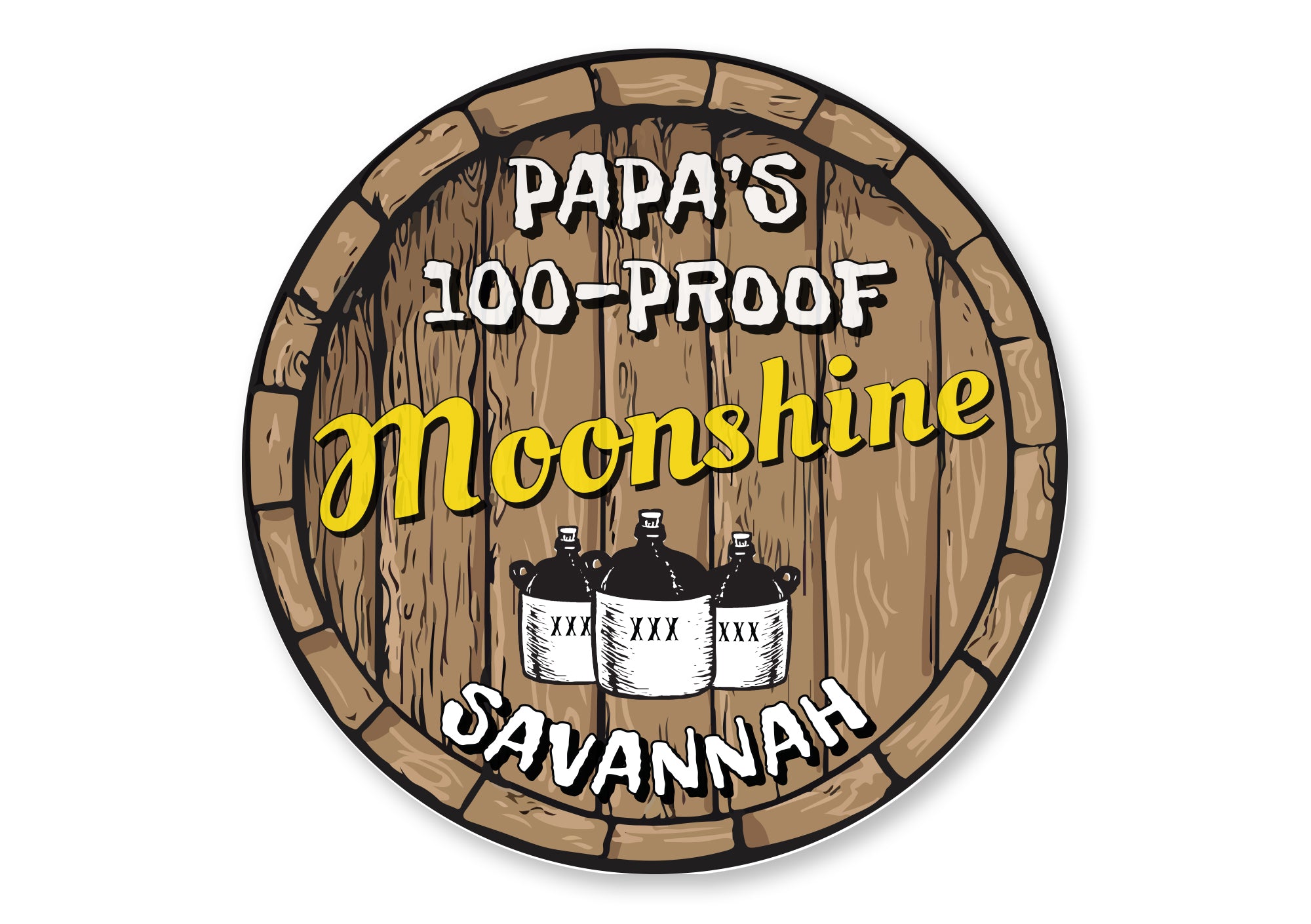 Papa's 100 Proof Moonshine Sign