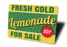 Cold Fresh Lemonade For Sale Sign