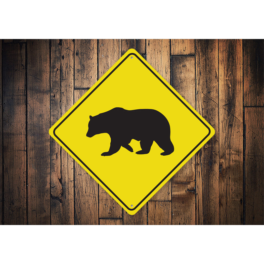 Bear Crossing Diamond Sign