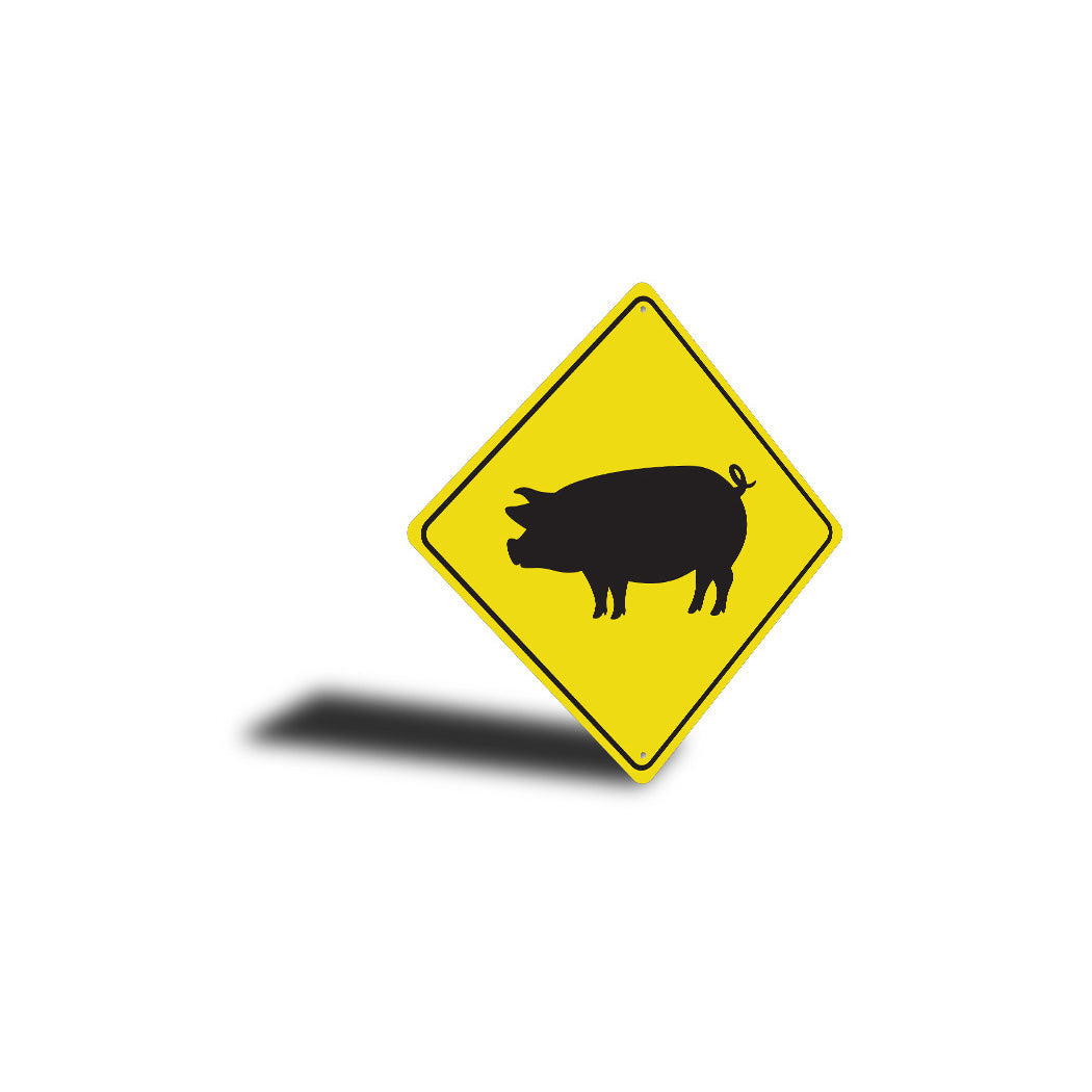 Pig Crossing Diamond Sign