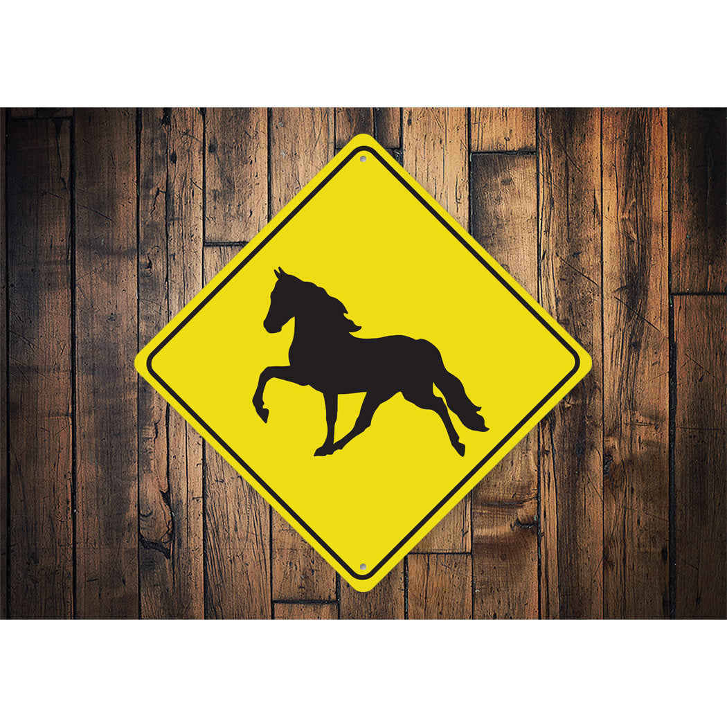 Horse Crossing Diamond Sign