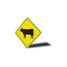 Cow Crossing Diamond Sign