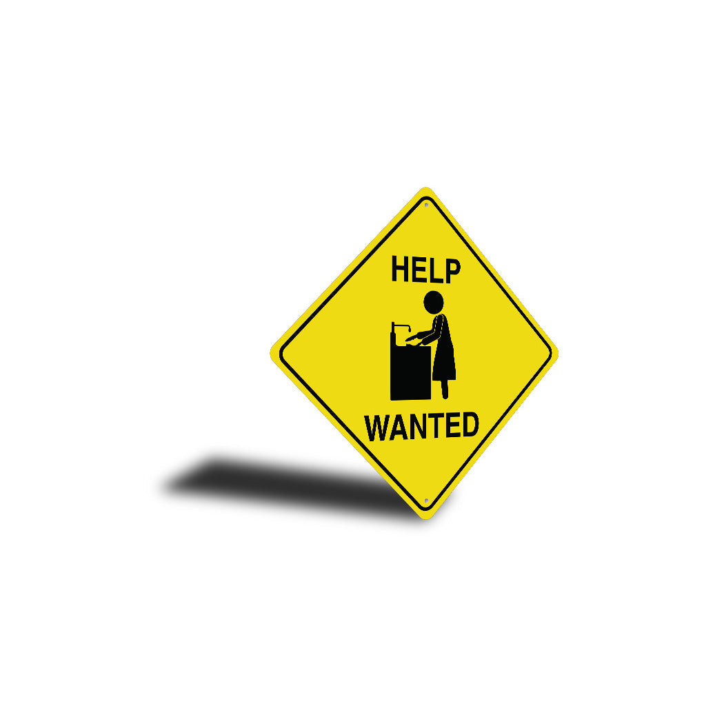 Dishes Help Wanted Diamond Sign