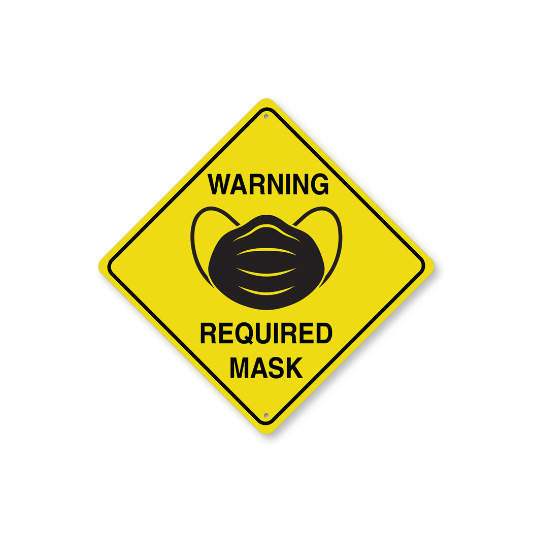 Warning Mask Diamond Sign – Lizton Sign Shop
