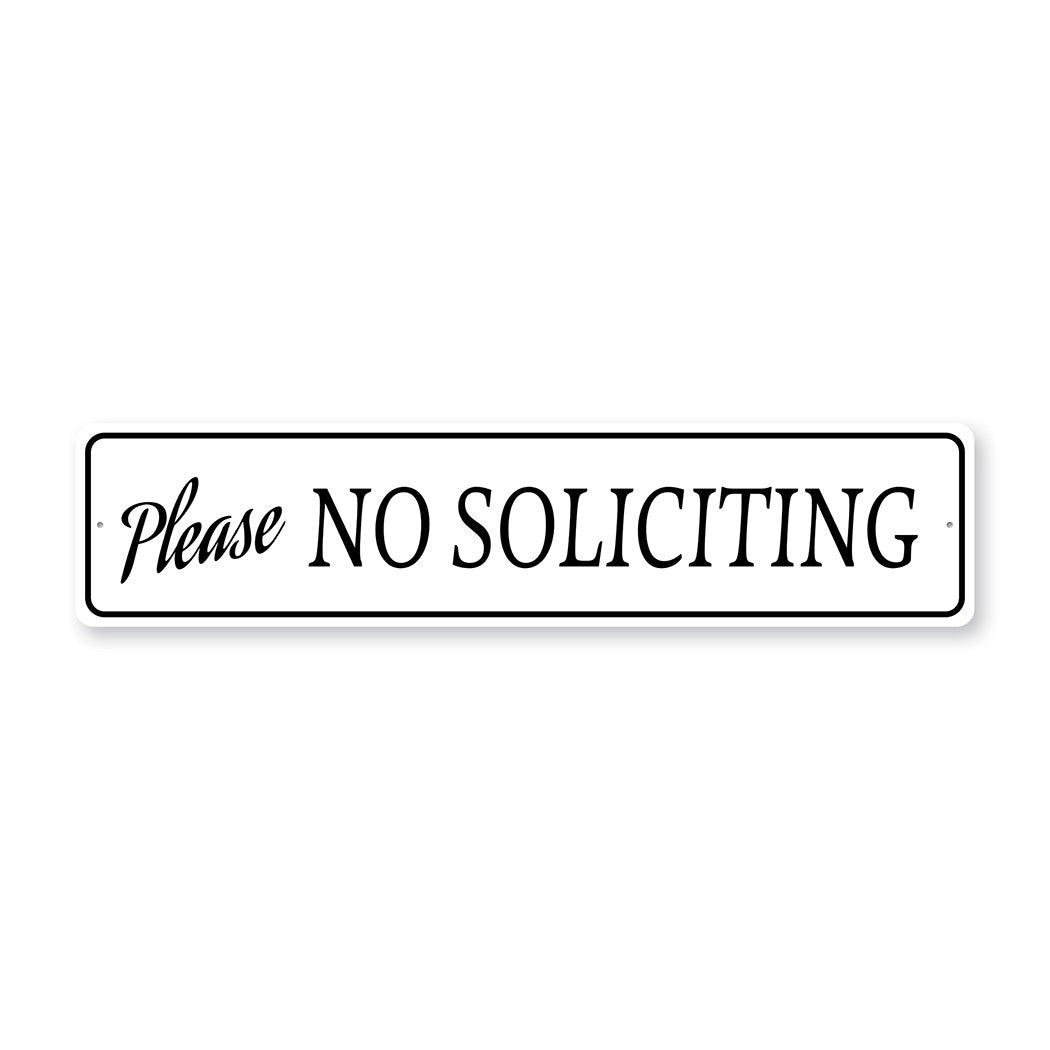 Please No Soliciting Sign
