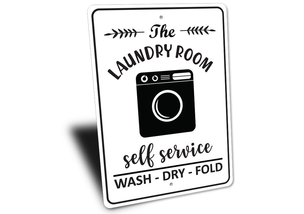 Wash Dry Fold Laundry Sign