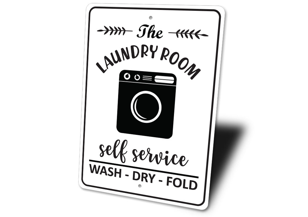 Wash Dry Fold Laundry Sign