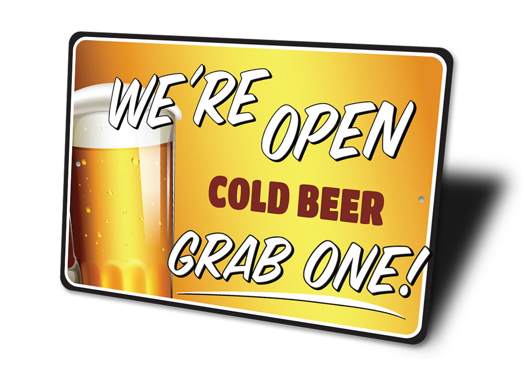 Were Open Cold Beer Sign
