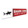 Shark Zone Swim At Own Risk Sign