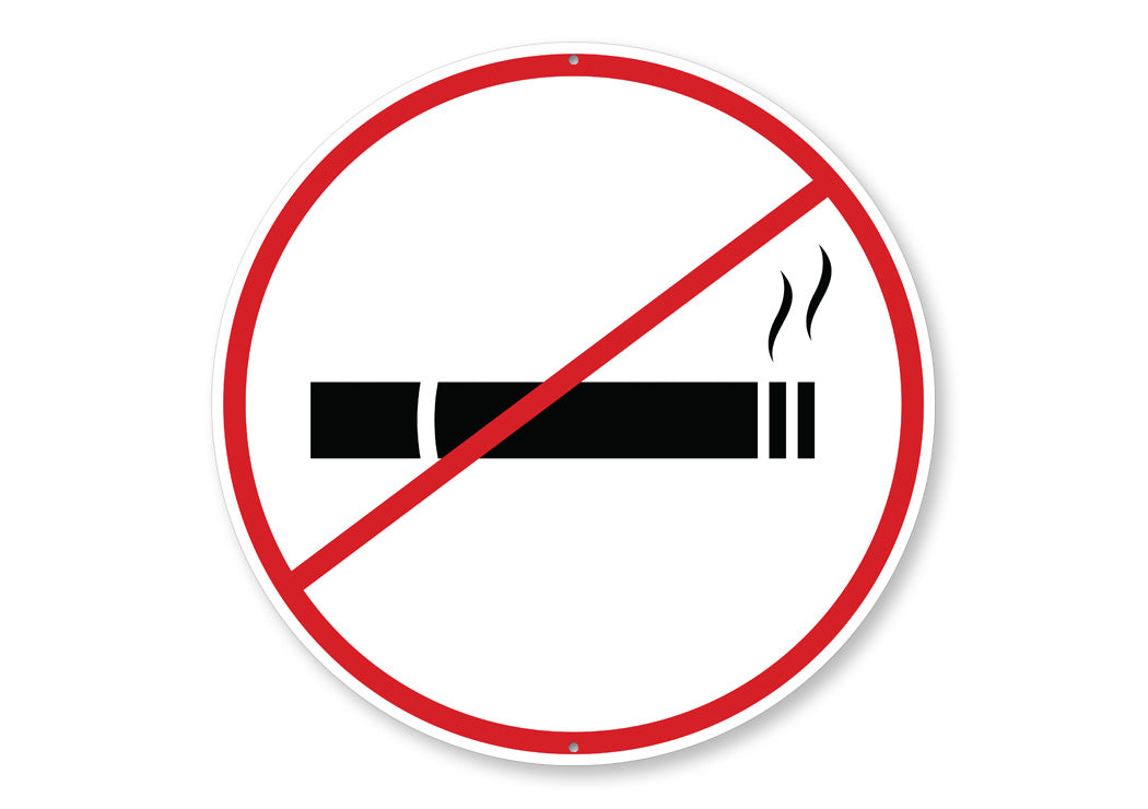 Round No Smoking Sign
