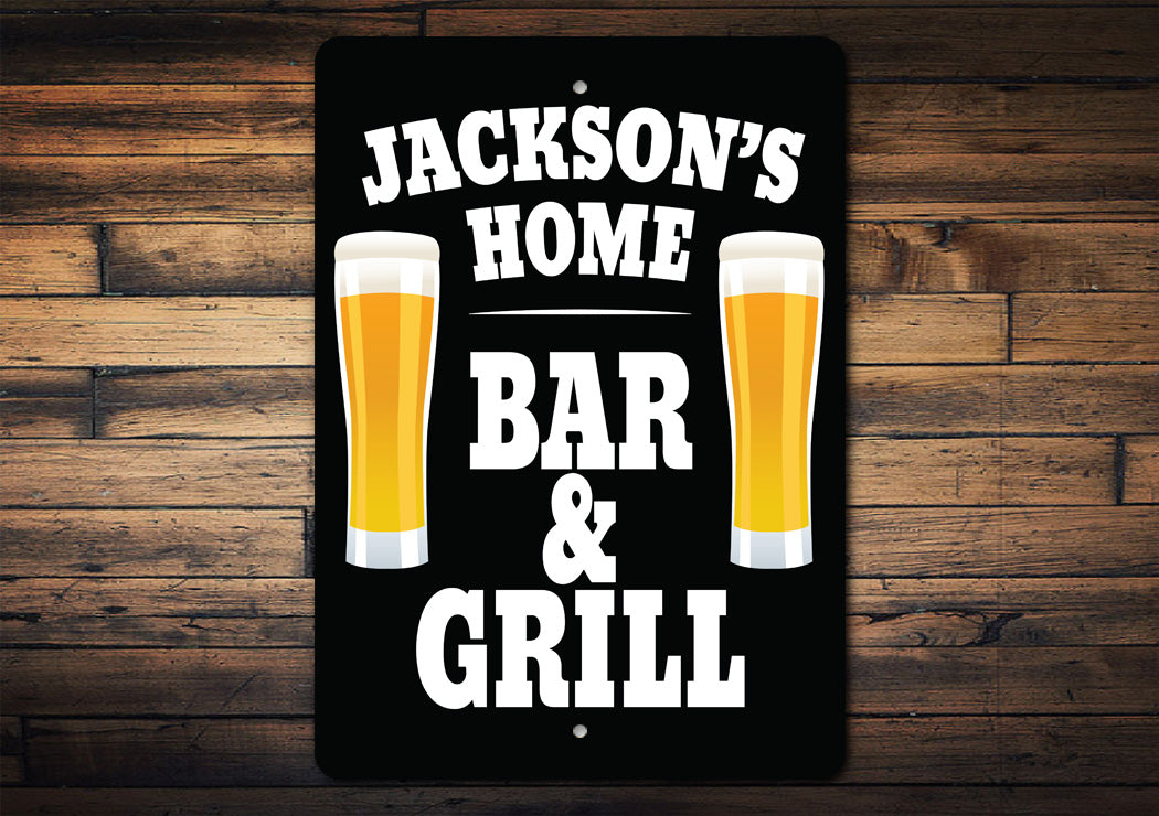 Custom Home Bar & Grill Sign