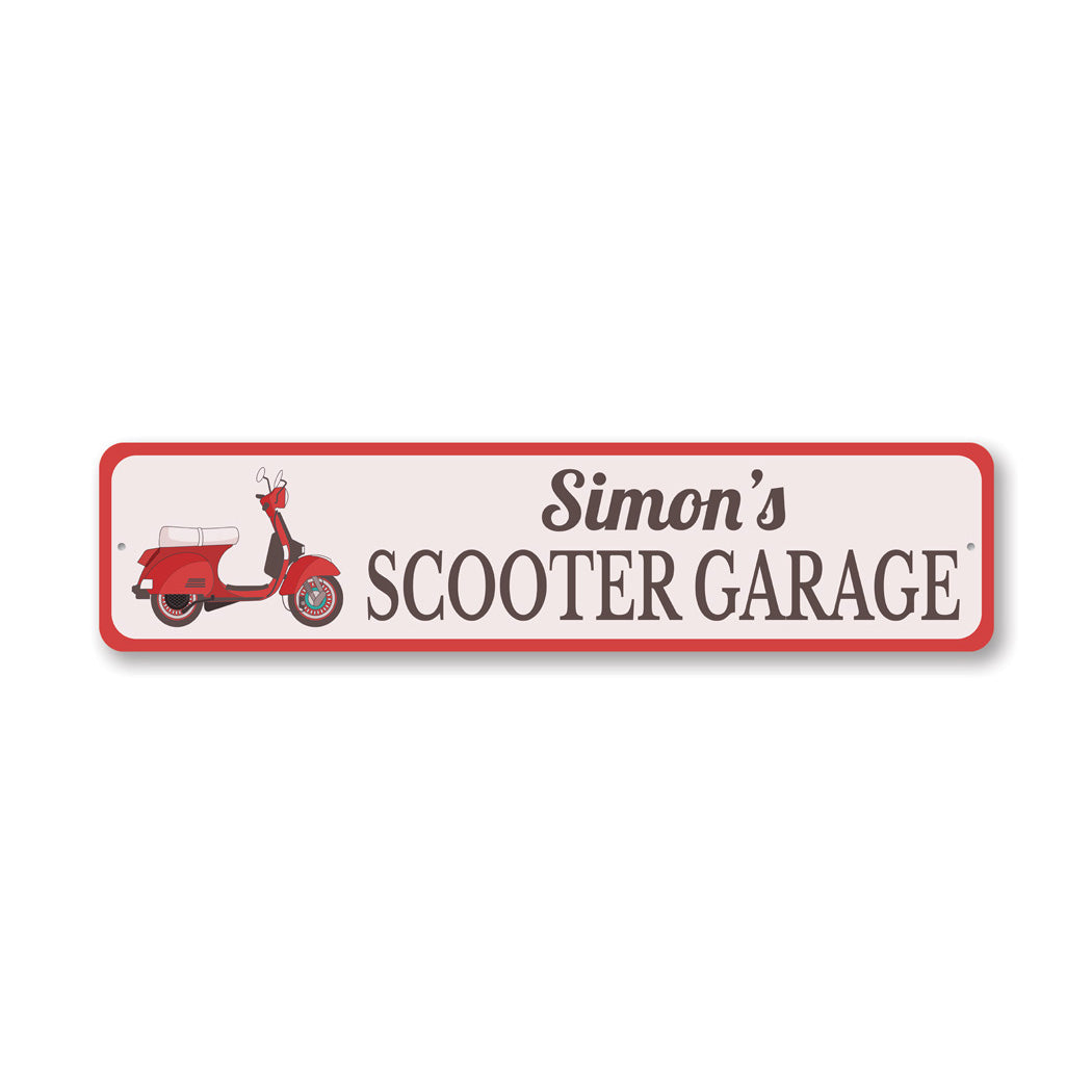 Scooter Garage Parking Sign