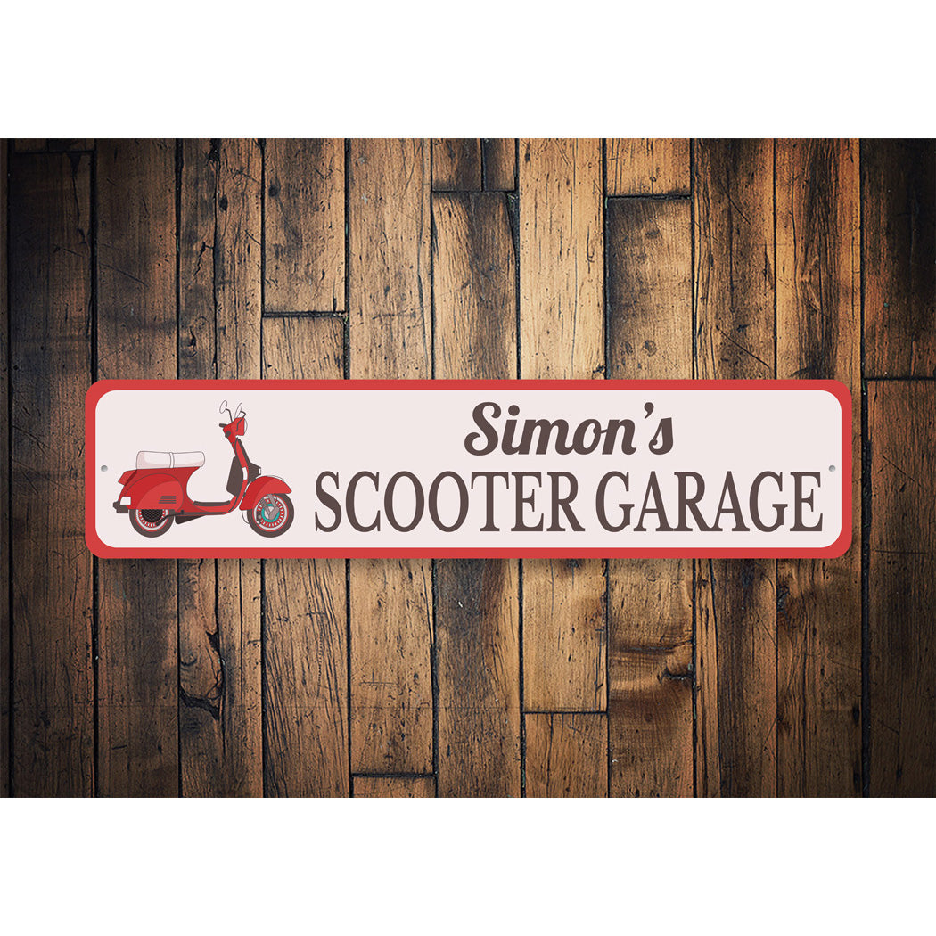 Scooter Garage Parking Sign