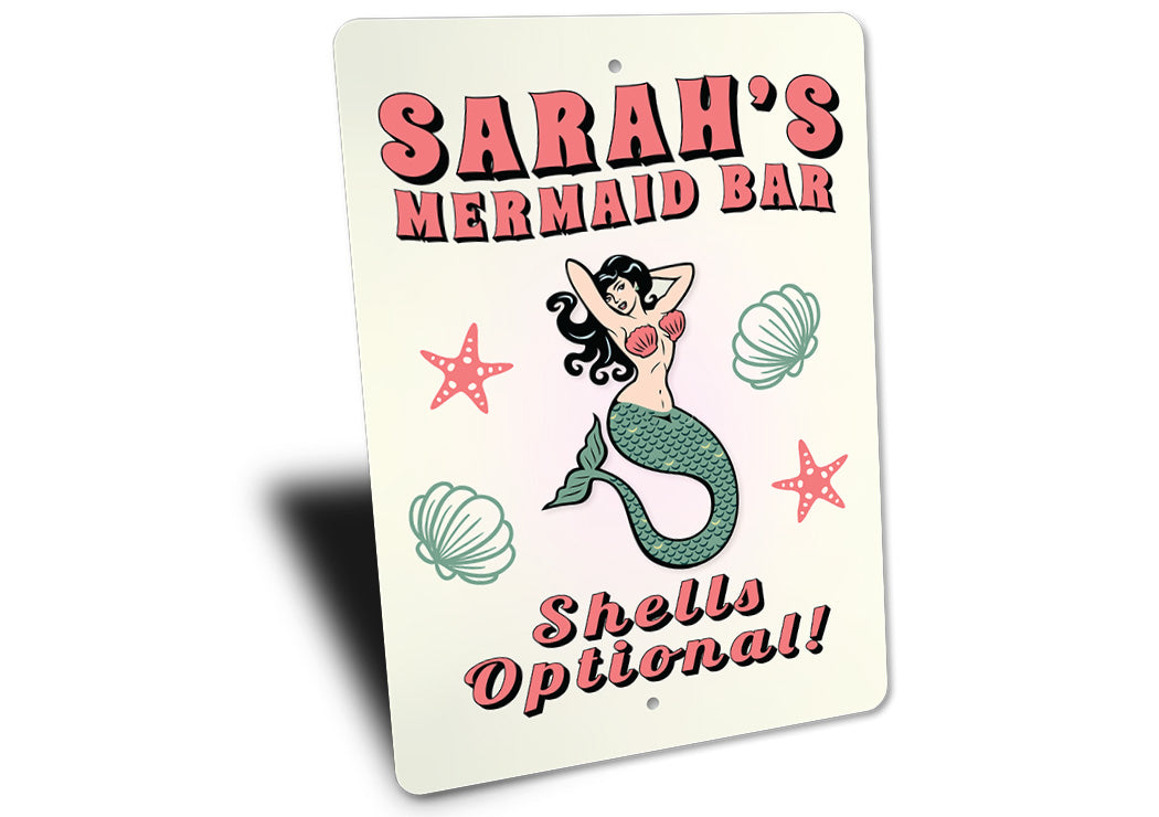 Funny Mermaid Bar Poolside Sign