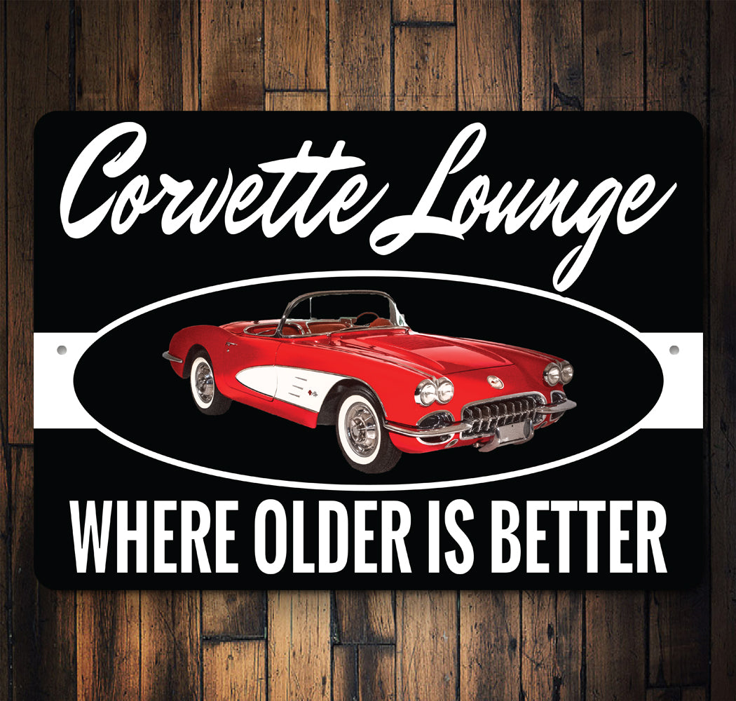 Corvette Lounge Humor Sign