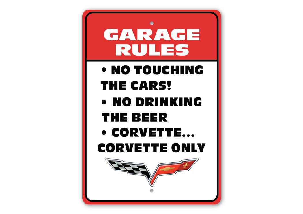 Corvette Garage Rules Sign