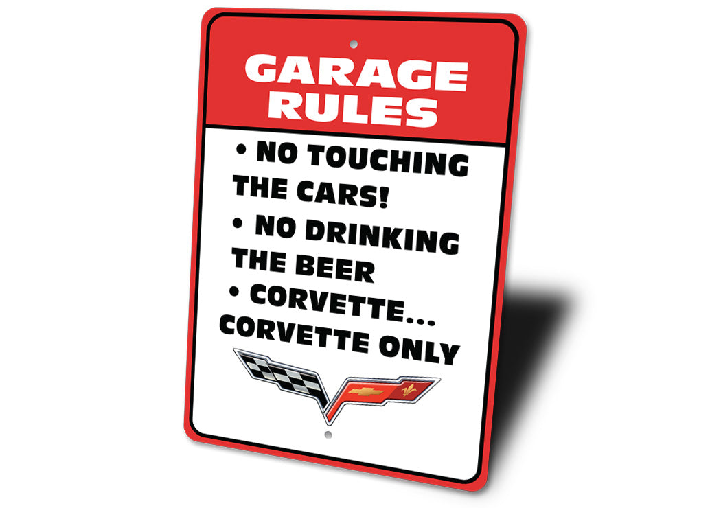 Corvette Garage Rules Sign