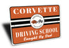 Corvette Driving Class Sign