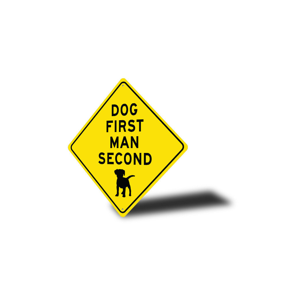 Funny Dog Caution Diamond Sign