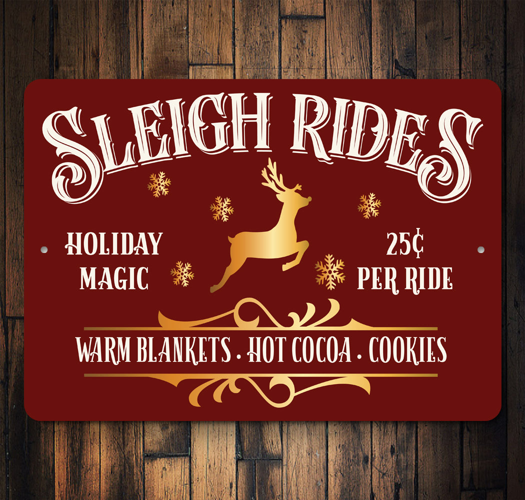 Sleigh Rides Santa Sign