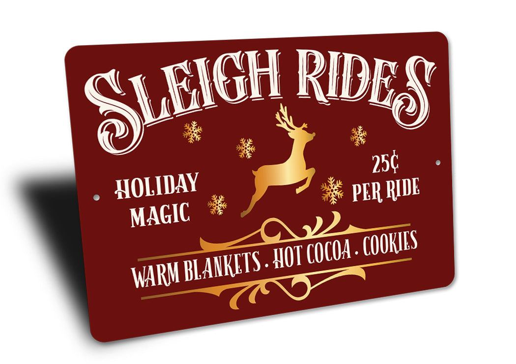 Sleigh Rides Santa Sign