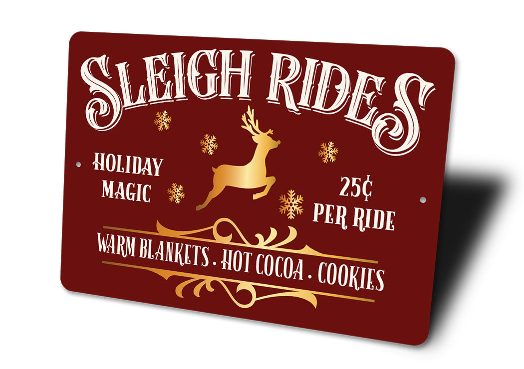 Sleigh Rides Santa Sign