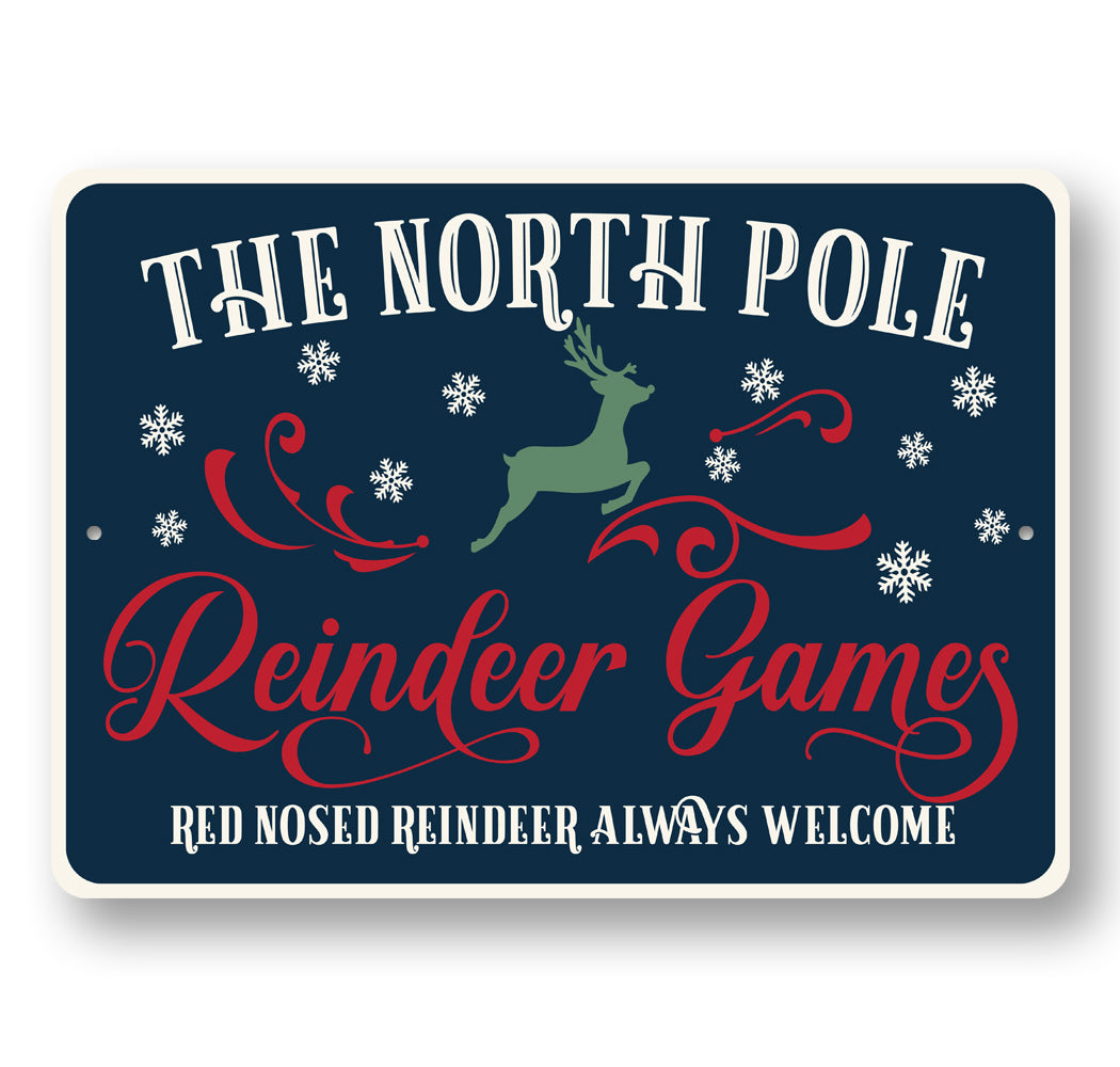 North Pole Reindeer Games Sign